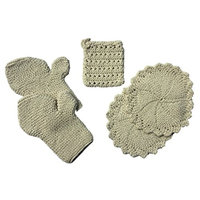 Toockies Organic Cotton Bath Bundle of 5 Items: 2 Circulation Gloves, 1 Soap Sock, and 2 Wash Cloths for Her
