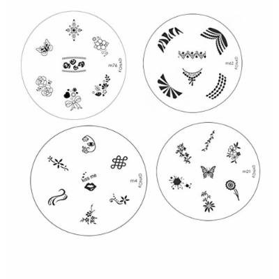 kONAD Nail art 4 Image Plates to Create Beautiful Salon Result nail Art (M62.M21.M4.M76)