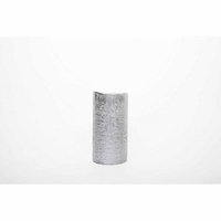 Theamazingflamelesscandle Metallic Collection Flameless Pillar Candle, 6 H x 3 W x 3 D, Silver