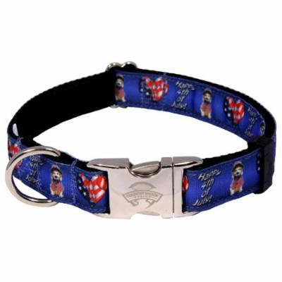 Country Brook Design® Premium 4th Of July Ribbon Dog Collar Limited Edition