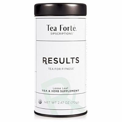 Tea Forté SIPSCRIPTIONS RESULTS Organic Fitness Tea with Senna Leaf and Fennel, Loose Leaf Green Tea & White Tea, 2.47 Oz Tea Tin