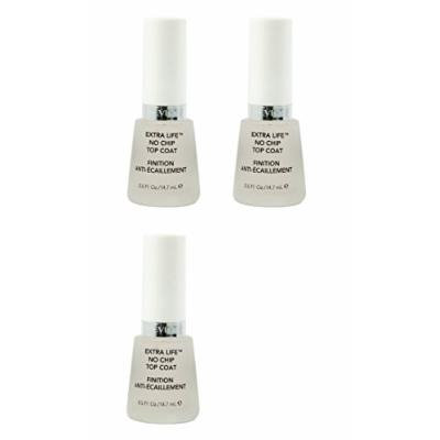 Revlon Extra Life No Chip Top Coat Nail Care, 0.5 Fl Oz (3 Pack) + FREE LA Cross Tweezers 71817