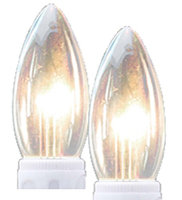 Plow & Hearth Outward-Facing LED Replacement Bulbs for Window Candle, in White Base