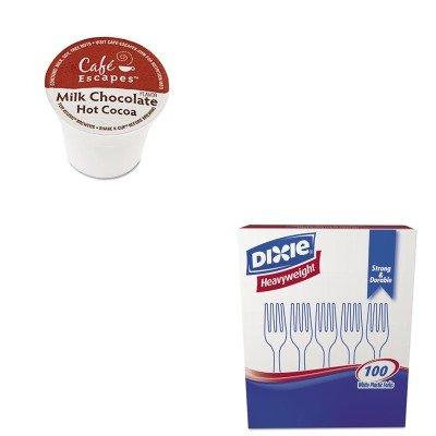 KITDXEFH207GMT6801CT - Value Kit - Green Mountain Coffee Roasters Caf Escapes Milk Chocolate Hot Cocoa K-Cups (GMT6801CT) and Dixie Plastic Cutlery (DXEFH207)