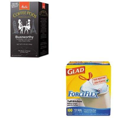KITCOX70427MLA75412 - Value Kit - Melitta Coffee Pods (MLA75412) and Glad ForceFlex Tall-Kitchen Drawstring Bags (COX70427)