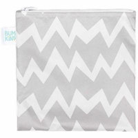 Bumkins Reusable Snack Bag Large, Gray Chevron
