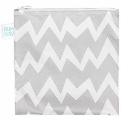Bumkins Reusable Snack Bag Large, Gray Chevron