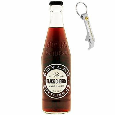 Boylan's Black Cherry Soda Pop 12-Ounce Bottle 24 Count (With Exclusive Stainless Steel Bottle Opener)