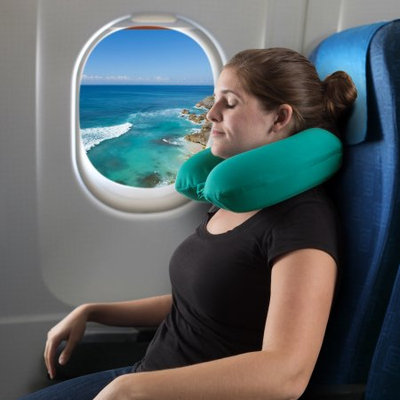 Trademark Global Llc Memory Foam Travel Pillow- Round U-Shaped Neck/Head Support with Pillowcase Protector for Sleeping, Airplanes, Train and Camping by Somerset Home