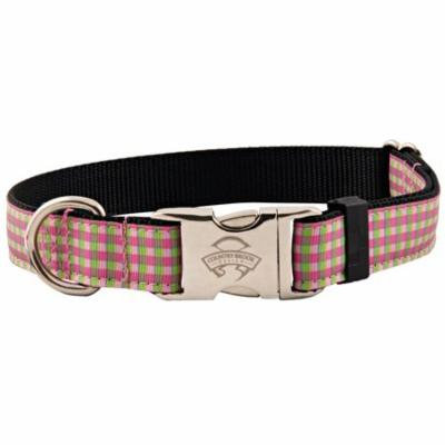 Country Brook Design® Premium Pink and Green Gingham Ribbon Collar Limited Edition
