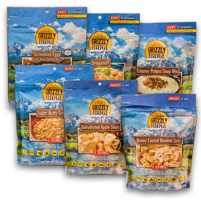Grizzly Ridge 3-Day Camping Food Assortment, (Pack of 6)