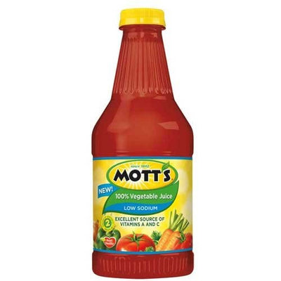 Motts Low Sodium 100 Percent Vegetable Juice, 46 Fluid Ounce Pet Bottle - 8 per case.