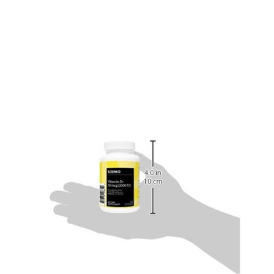 Amazon Brand - Solimo Vitamin D3 50mcg (2000 IU), 365 Softgels, Value Size - One Year Supply
