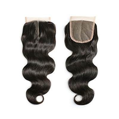 Slove Hair Brazilian Virgin Human Hair Closure Body Wave 100% Unprocessed Brazilian Remy Hair Lace Closure Bleached Knots Top Closure Middle Part 10 Inches