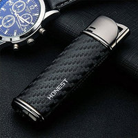 Jet Flame lighter Handmade Genuine Leather + Elegant Embossing Process Gas Refillable Luxury Crafts Turbo Lighter (Gas Not Included)