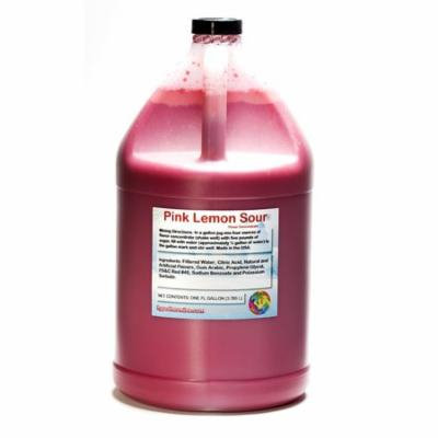 Pink Lemon Sour Shaved Ice and Snow Cone Flavor Concentrate Gallon Size (128 Fl Oz)