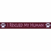 Country Brook Design® 3/4 Inch I Rescued My Human Ribbon Dog Leash - 2 Foot