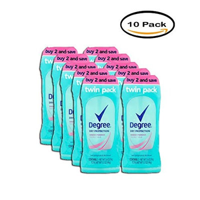 PACK OF 10 - Degree Women Sheer Powder Antiperspirant Deodorant Stick, 2.6 oz, Twin Pack