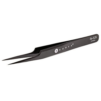 Tronex 5A-S2b Black Color Offset Style 5A Economy Tweezers