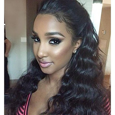 Ms Fenda Brazilian Virgin Human Hair Afro Kinky Curly 4B 4C Style 130% Density 13x4 Lace Wigs(14inch,Natural Color)