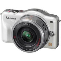 Panasonic Lumix DMC-GF3 12.1 Megapixel Mirrorless Camera (Body with Lens Kit) - 14mm - 42mm - White - 3 Touchscreen LCD - 3x Optical Zoom - Optical (IS) - 4000 x 3000 Image - 1920 x 1080 Video - HDMI - PictBridge - HD Movie Mode