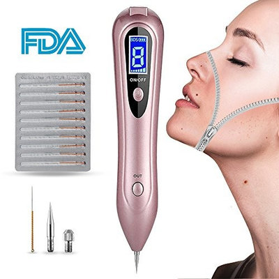 Skin Tag Remover, Playmont Rechargeable Spot Eraser Pro Pen with 8 Adjustable Levels and LCD Display for Wart Nevus Tatoo Freckles