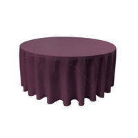 LA Linen TCpop132R-EggplantP42 Polyester Poplin Tablecloth Eggplant - 132 in. Round