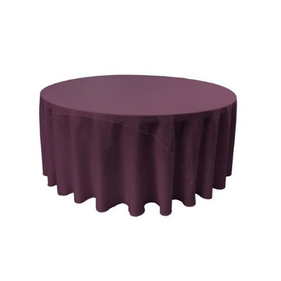 LA Linen TCpop132R-EggplantP42 Polyester Poplin Tablecloth Eggplant - 132 in. Round