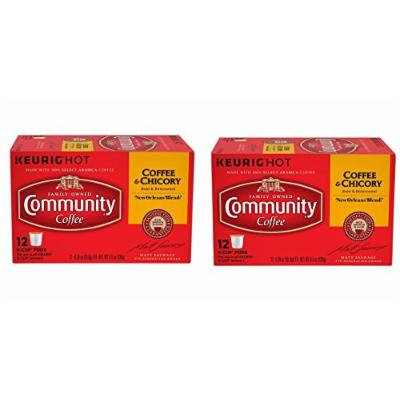 Community Coffee New Orleans Blend Coffee & Chicory Single-Serve K-Cups vXRbpK, 12 Count, 2Pack (12 Count)