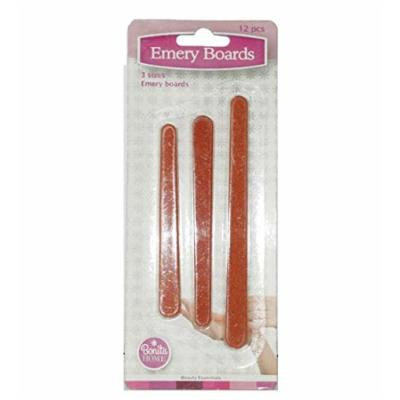 12pc Emery Boards, 3 Sizes 14.5x1.3x0.1cm, Case of 36