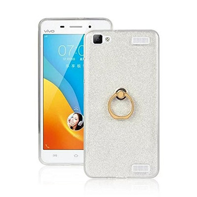 Moonmini Vivo Y37 Case Cover Sparkling Slim Fit Soft TPU Back Case Cover with Ring Grip Stand Holder 2 in 1 Hybrid Glitter Bling Bling TPU phone Case Cover