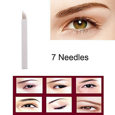 Disposable Microblading Needles - CINRA Microblading Sloped Needles Permanent Makeup Manual Eyebrow Tattoo Needle Embroidery Arc Blade 100pcs