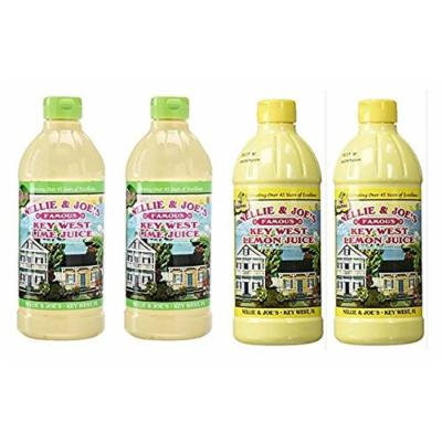 Nellie & Joes Famous Key West Lemon & Lime Juice 16oz (2 of each bottle - Pack of 4)