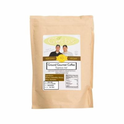 Espresso Joe - Gourmet Ground Coffee by Gerbs 2 LB (Re-Close-able Bag) - Brazil, Colombia, Kenya, Peru, Sumatra Bean Mix