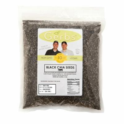 Raw Black Chia Seeds by Gerbs - 2 LBS - Top 12 Food Allergen Free, Non GMO, Vegan, Kosher - Product of Canada