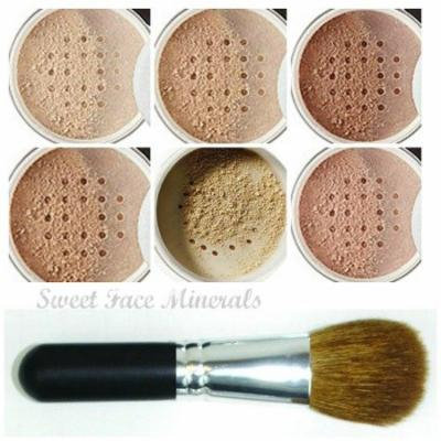 XXL KIT with BRUSH Full Size Mineral Makeup Set Bare Skin Powder Foundation Cover by Sweet Face Minerals (Warm)