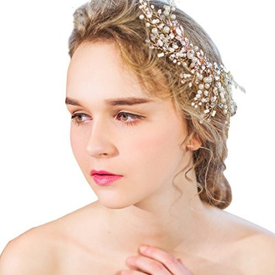 YAZILIND Beauty Women's Bridal Wedding Hair Clip Barrette Alloy Beads Rhinestones Party Hair Accessories