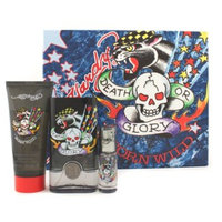 Christian Audigier ED Hardy Born Wild Coffret: Edt Spray 50ml/1.7oz + Hair & Body Wash 90ml/3oz + Edt Spray 7.5ml/0.25oz - 3pcs