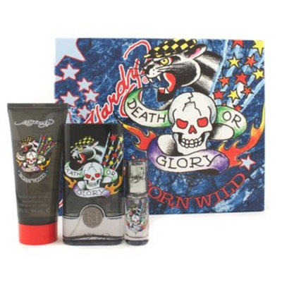 Christian Audigier ED Hardy Born Wild Coffret: Edt Spray 50ml/1.7oz + Hair & Body Wash 90ml/3oz + Edt Spray 7.5ml/0.25oz - 3pcs