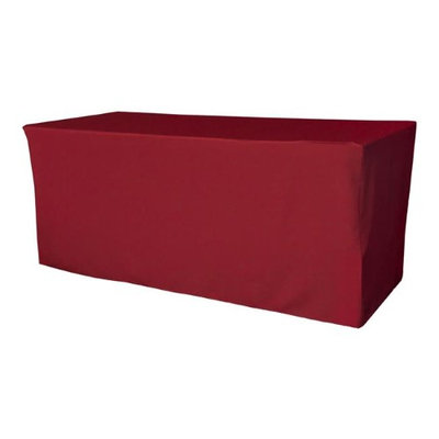 LA Linen TCpop-fit-96x30x30-CranberryP28 2.77 lbs Polyester Poplin Fitted Tablecloth Cranberry