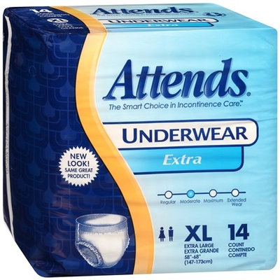 Adult Absorbent Underwear Attends Pull On X-Large Disposable Moderate Absorbency 4 Packs of 14