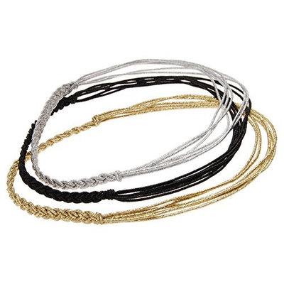 L. Erickson Convertible Braided Headwrap 3-Pack - Metallic Combo