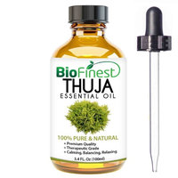 Biofinest Thuja Essential Oil - 100% Pure Organic Therapeutic Grade - Best for Aromatherapy, Skin Care, Ease Stress PMS Cramps Bloating Mood Swing Joint Pain - FREE E-Book (10ml)