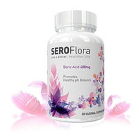 Boric Acid Vaginal Suppositories SEROFlora 600mg 28 Counts - pH Balance for Women and Feminine Care - Made in USA