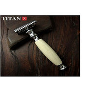 Safety Razor - Titan T style. Classic White Handle. Fast Shipping WM00026