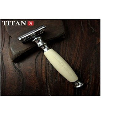 Safety Razor - Titan T style. Classic White Handle. Fast Shipping WM00026