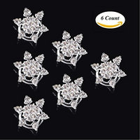 Aysekone 6 PcsPack Bridal Wedding Prom Crystal Flower Hair Pins Swirl Spiral Twist Snowflake Hairpin Clip Accessories for Women Girls(Transparent)