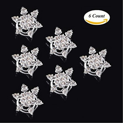 Aysekone 6 PcsPack Bridal Wedding Prom Crystal Flower Hair Pins Swirl Spiral Twist Snowflake Hairpin Clip Accessories for Women Girls(Transparent)