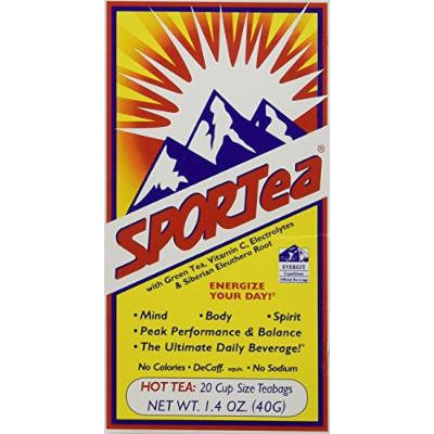 SPORTea(R) Hot: 20 Individual Tea Bags/Box Pack of 4