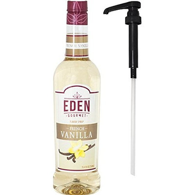 Upouria French Vanilla Flavored Syrup, 100% Vegan and Gluten-Free, 750ml bottle - Pump included